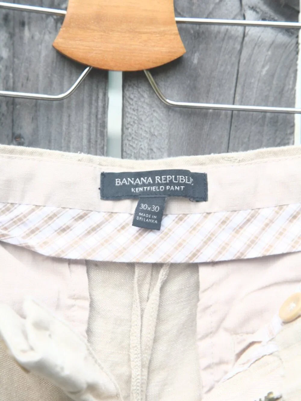 Size 30 X 30 - BANANA REPUBLIC Men's Kentfield Beige Linen Slim Fit Pants